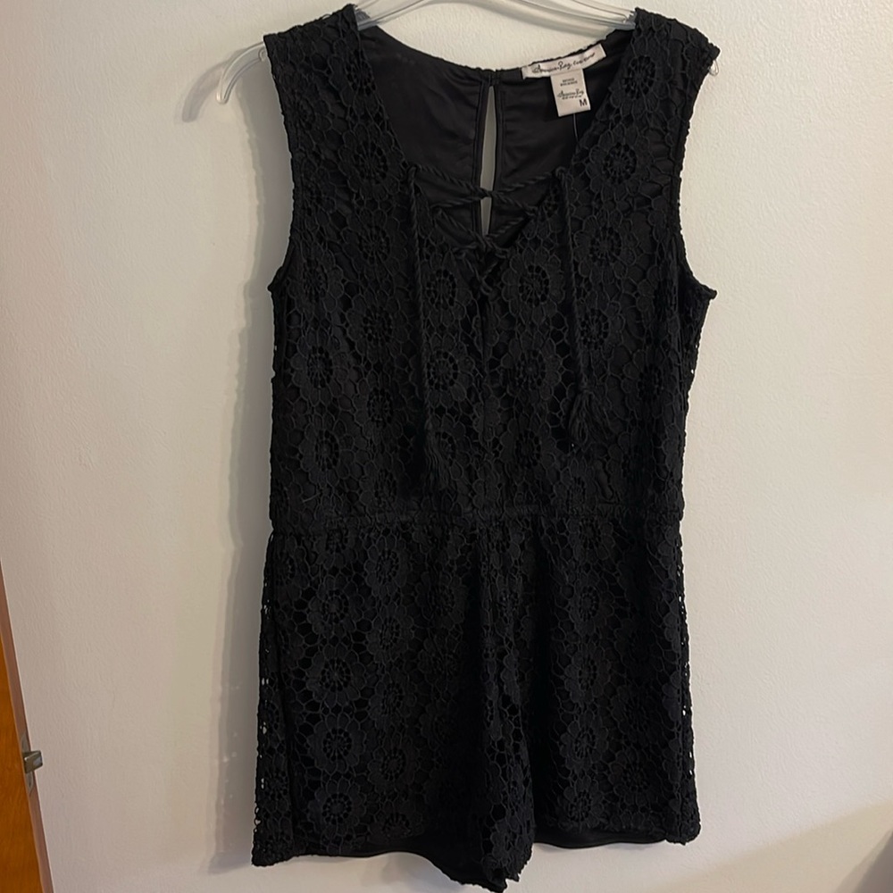 Black Lace Romper‎